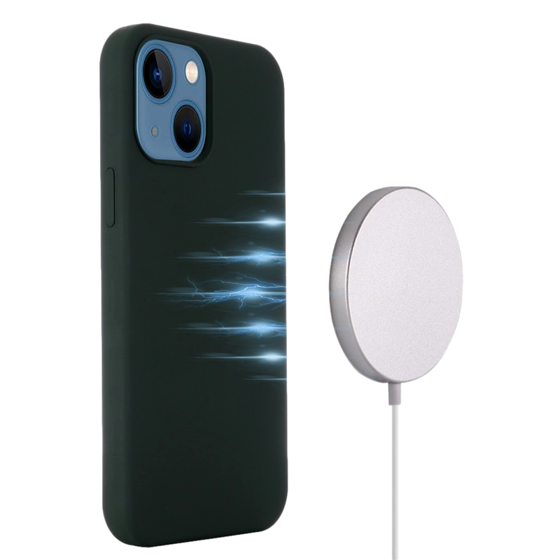 Silikone Cover med MagSafe til iPhone 13 Mini-Mørkegrøn