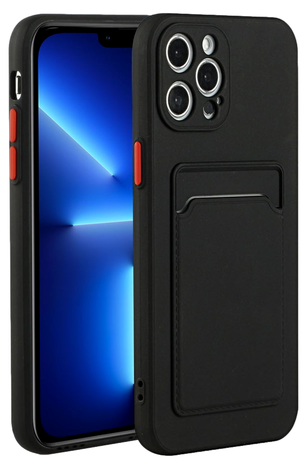 Amor Cover med Kortholder til iPhone 13 Pro-Sort