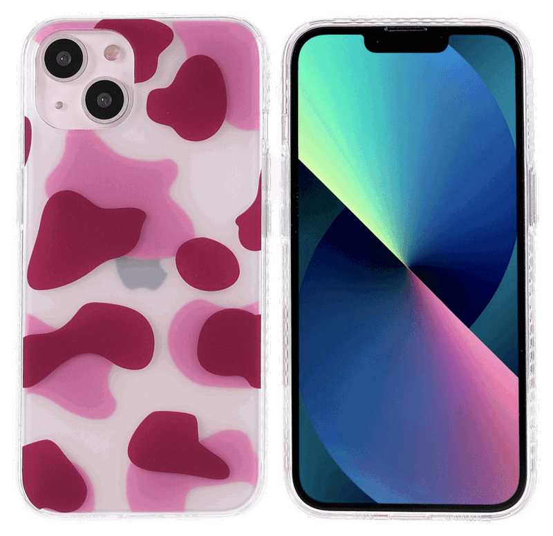 Cow Silikone Cover til iPhone 13-Pink