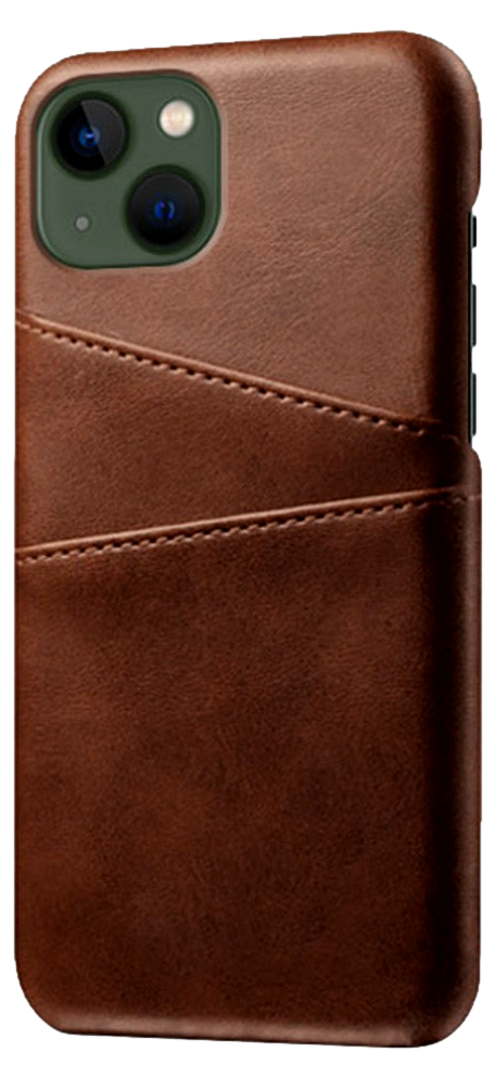 Guni Læder Cover med Kortholder til iPhone 14-Brun