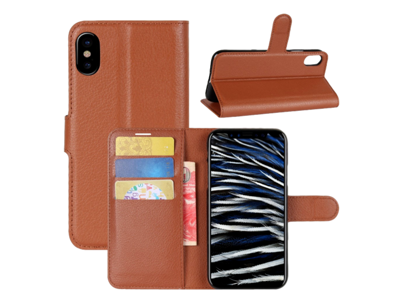Graviera Flip Cover til iPhone X og iPhone XS-Brun