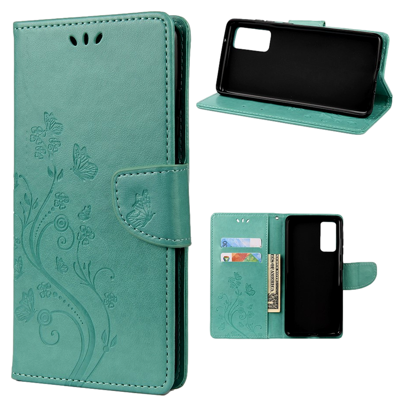 Butterfly Flip Cover til Samsung Galaxy A52 4G/5G / A52S 5G-Grøn