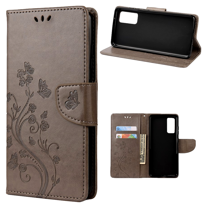 Butterfly Flip Cover til Samsung Galaxy A52 4G/5G / A52S 5G-Grå