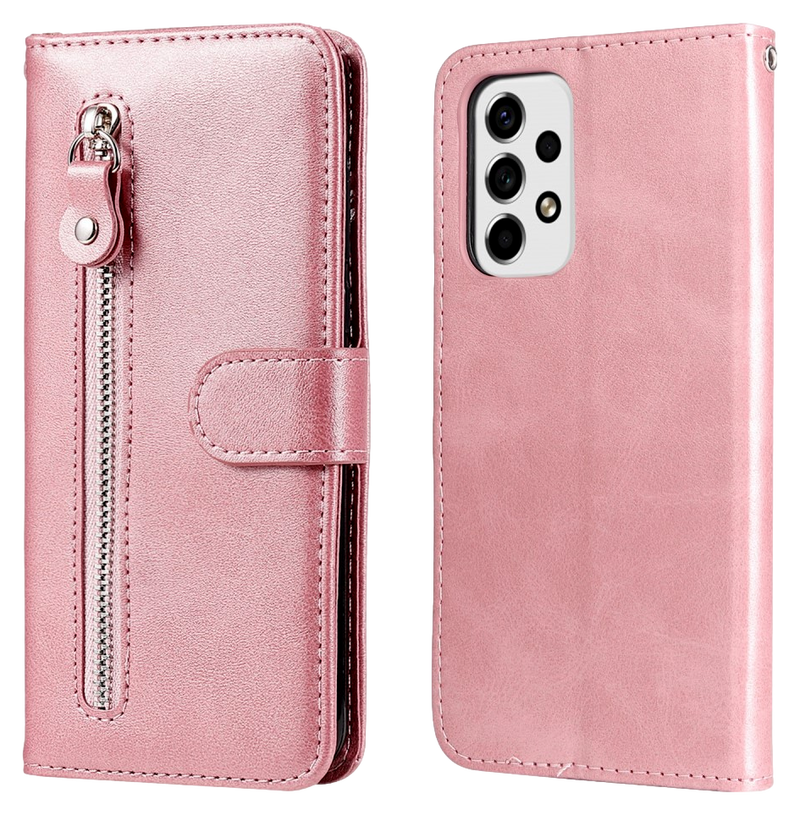 Zipper Flip Cover til Samsung Galaxy A53 5G-Lyserød