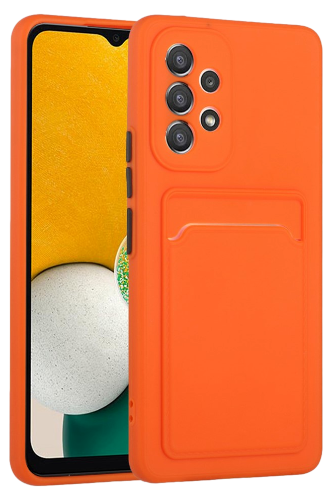 Silikone Cover med Kortholder til Samsung Galaxy A53 5G-Orange