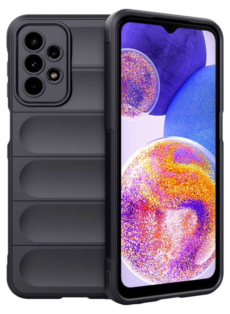 Wave Silikone Cover til Samsung Galaxy A23-Mørkegrå