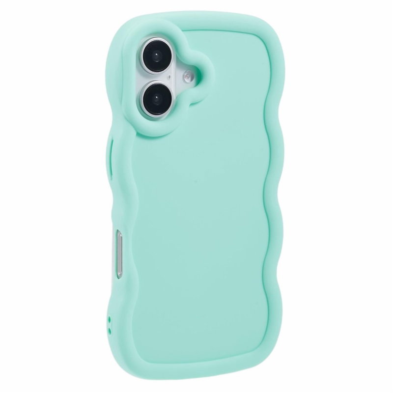 Wavy iPhone 17 Silikone Cover Med Bølget Kant - Mint Grøn