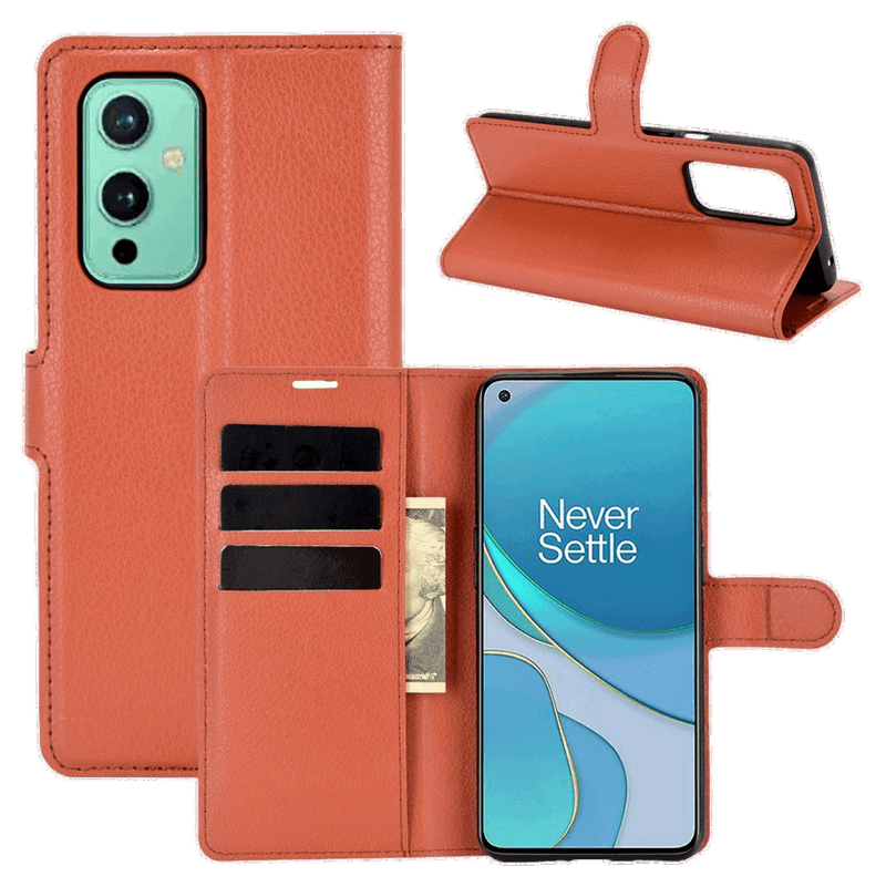 Graviera Flip Cover til OnePlus 9-Brun
