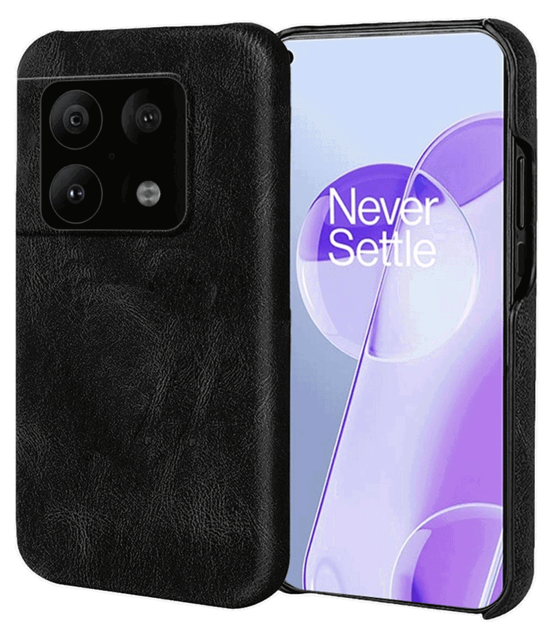 Læder Cover til OnePlus 10 Pro-Sort