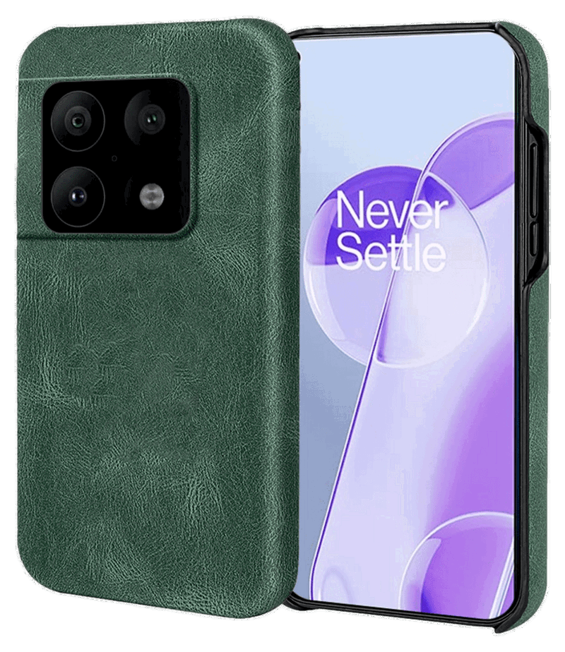 Læder Cover til OnePlus 10 Pro-Grøn