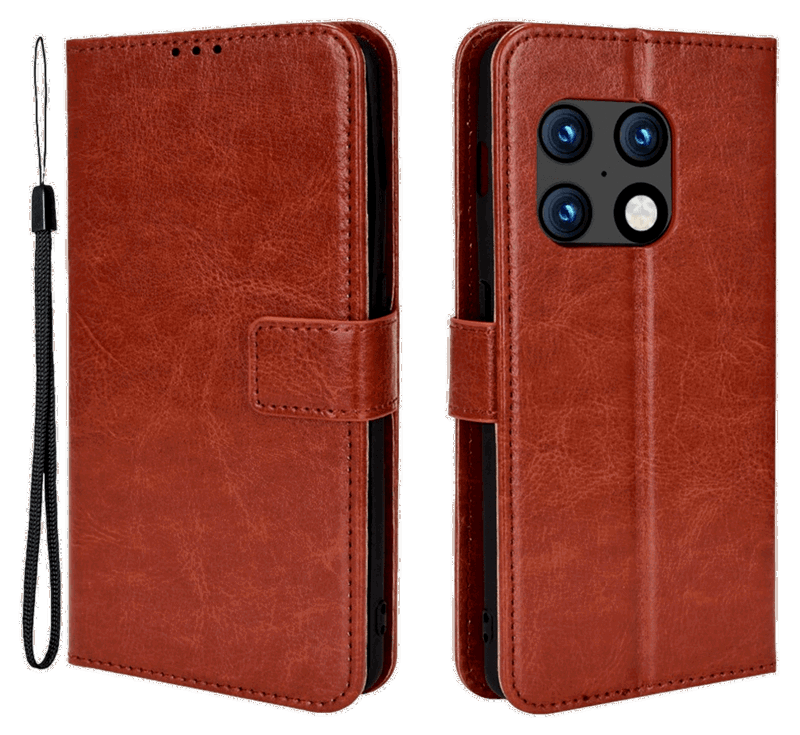 Graviera Flip Cover til OnePlus 10 Pro-Brun