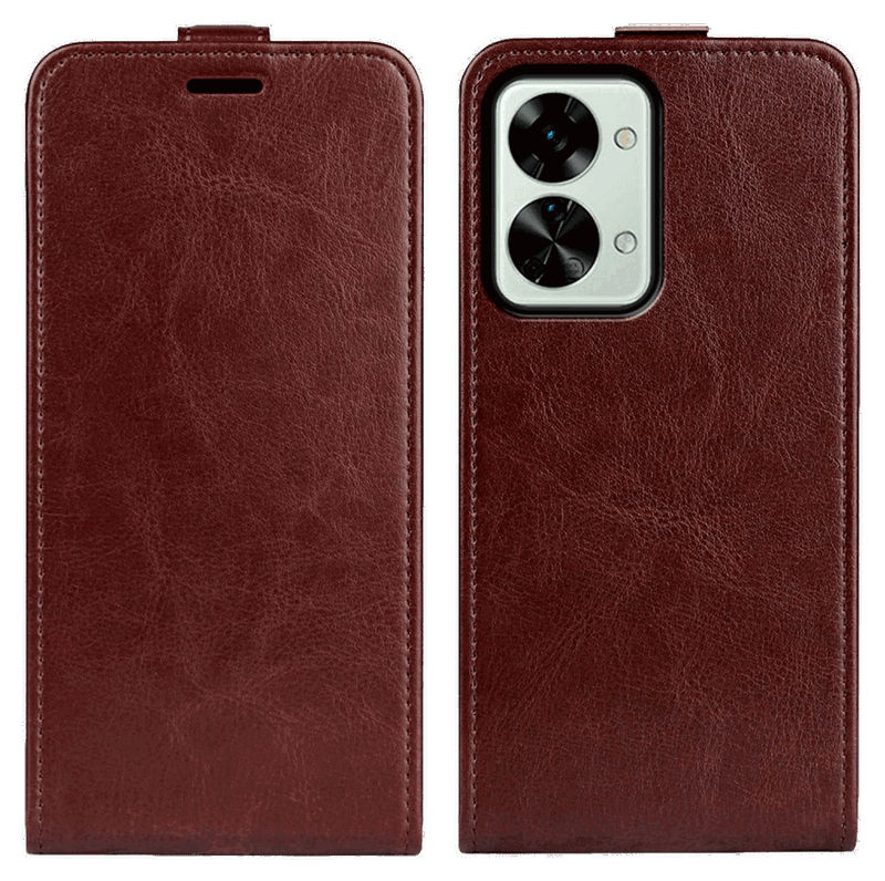 Vertikal Flip Cover til OnePlus Nord 2T 5G-Brun