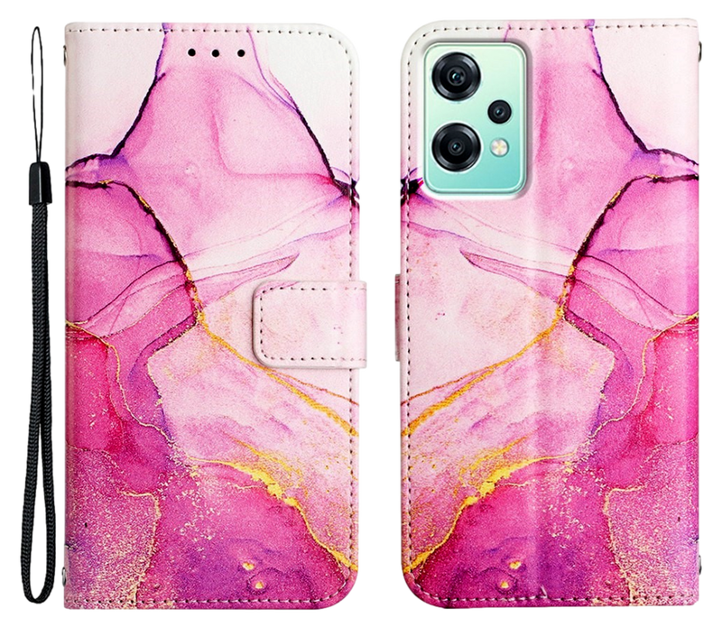 Pink Marmor Flip Cover til OnePlus Nord CE 2 Lite 5G