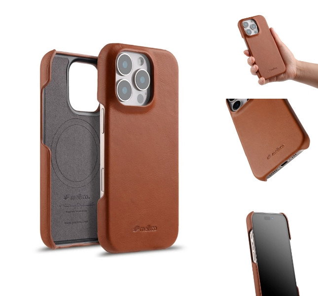 iPhone 16 Pro Max læder cover set forfra
