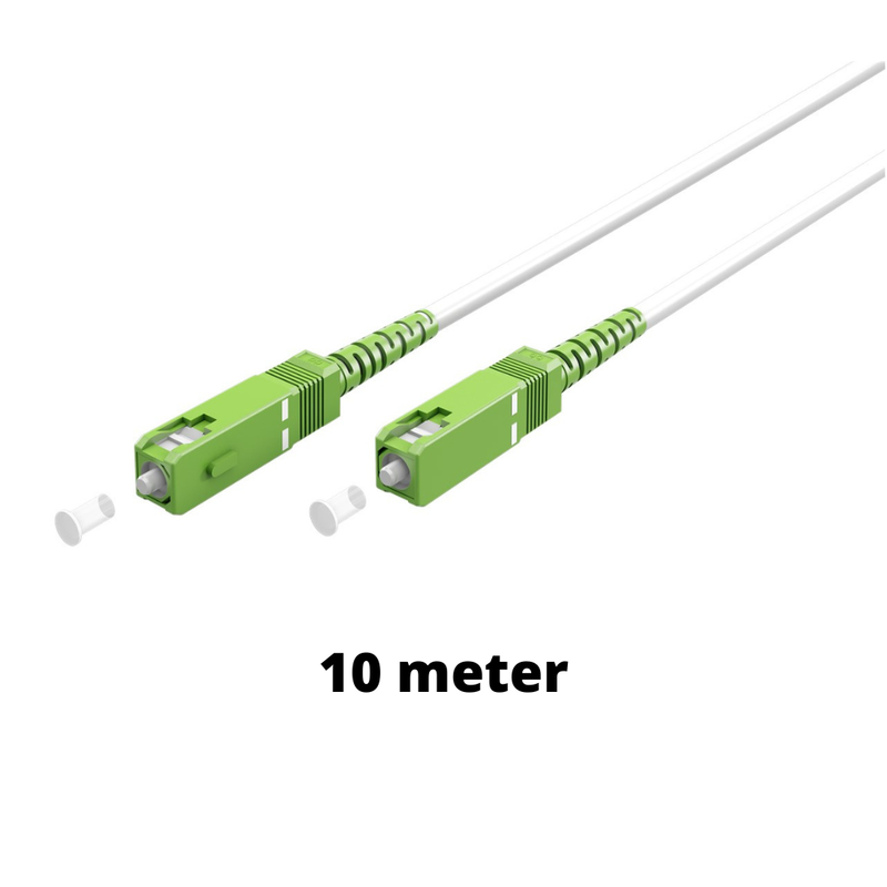 Fiberkabel 9/125 OS2 (SC-APC / SC-APC) Simplex i Hvid-10 meter