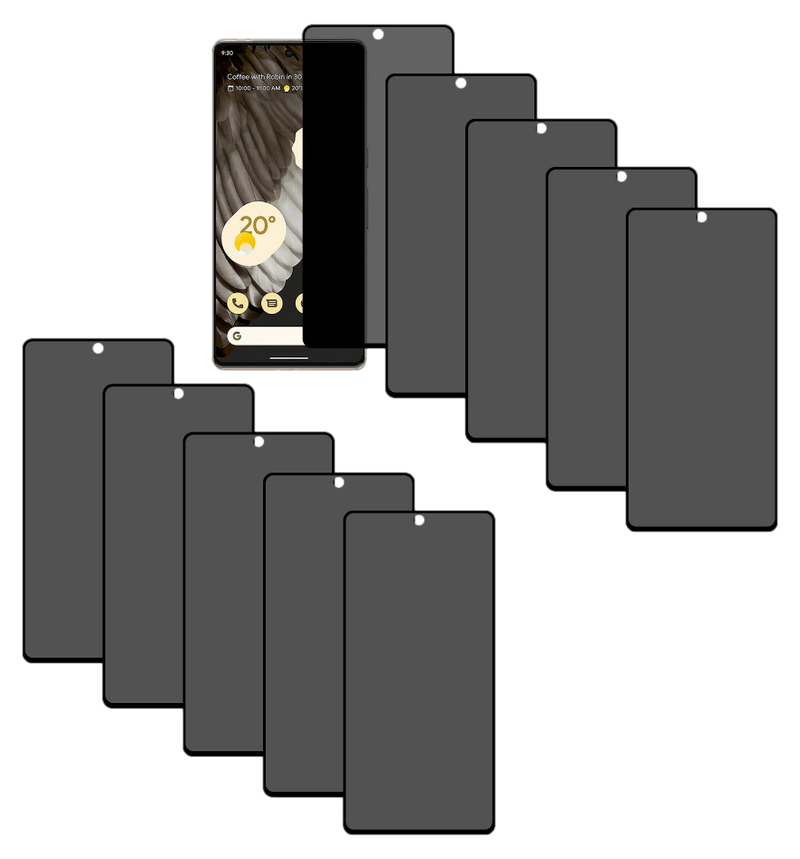 10 Stk. Privacy Glas / Beskyttelsesglas / Skærmbeskyttelse til Google Pixel 7 Pro