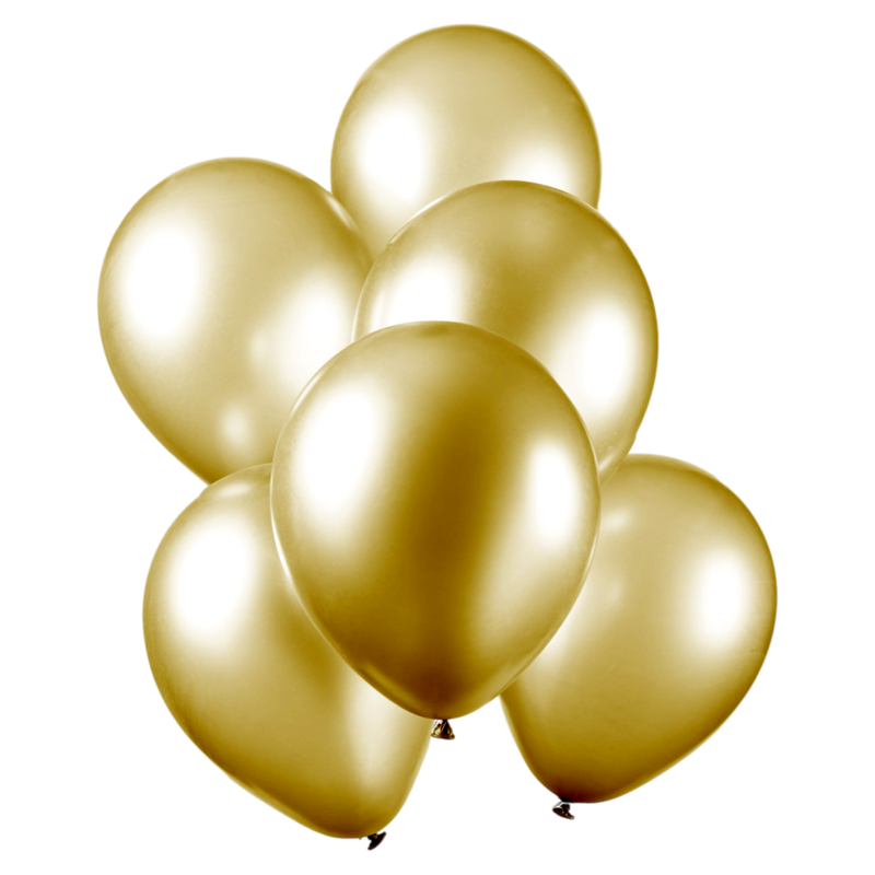 10 stk Glossy Metallic Balloner - Perfekt til Nytårsfest-Guld