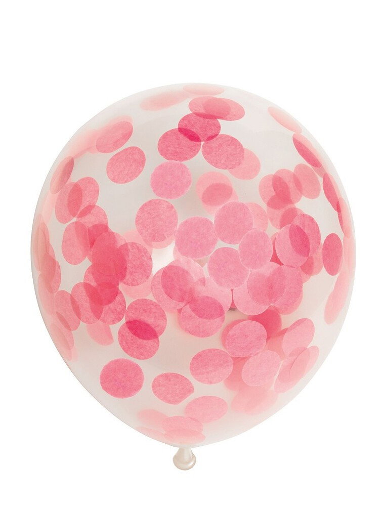 6 stk Konfetti Ballon - 30 cm-Pink