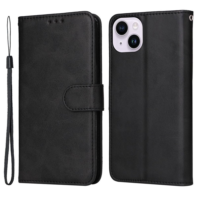 iPhone 15 Plus Flip Cover med kortholder - Sort