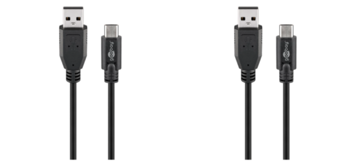 2x USB-C til USB-A Kabel - 3 meter