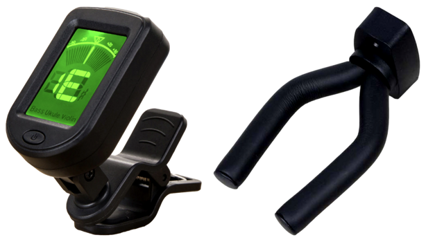 Pakke m. Digital Guitarstemmer m. Clips & Væghængt Guitarholder med Skum