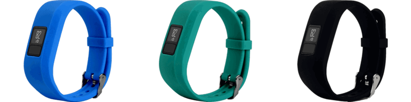 3 Stk Silikone Rem til Garmin Vivofit 3 / Vivofit JR / JR 2 - Lyseblå / Turkis / Sort