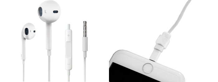 Pakke m. Headset med Mikrofon til Mobil, Tablet & Computer & Kabelbeskytter til iPhone, iPad, tablet & smartphone