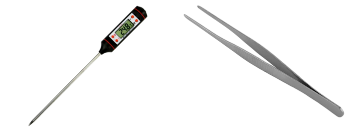 Pakke m. TP101 Digitalt Stegetermometer & Madpincet i Rustfrit Stål