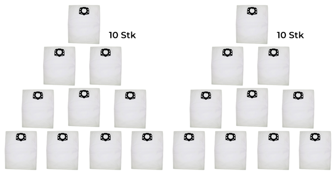 2x 10-Pak Støvsugerposer til Kärcher WD4 / WD5 / WD6