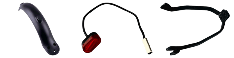 Pakke m. Bagskærm til Xiaomi Mi M365 / Pro / Pro 2 Sort & Baglygte til Xiaomi Mi M365 / Pro & Bagskærmsholder Xiaomi Mi M365 / Pro