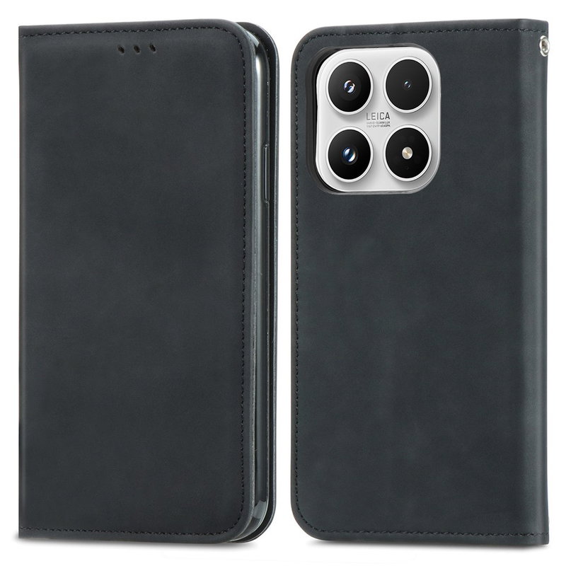 Xiaomi 17 Flip Cover med kortholder & magnetlukning i Kunstlæder – Sort