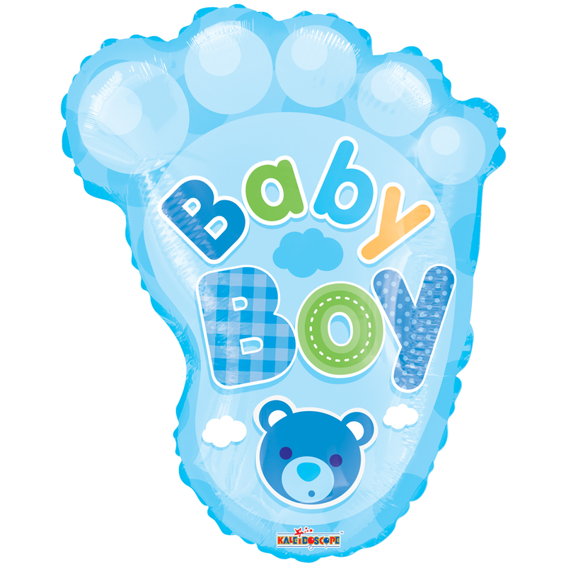 Babyfod Folieballon til Barnedåb & Babyshower-Lyseblå