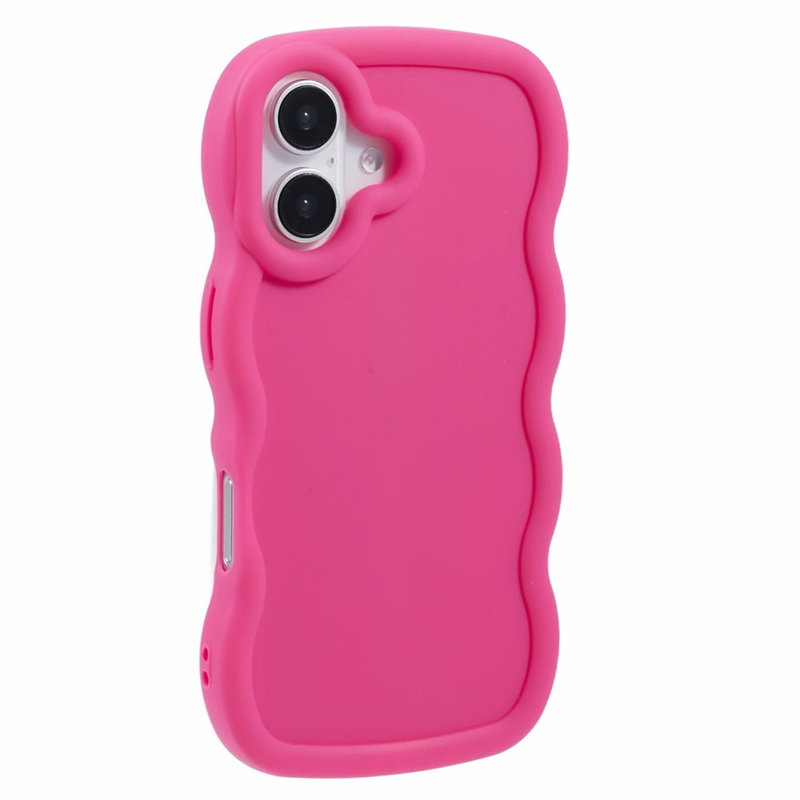 Wavy iPhone 17 Silikone Cover Med Bølget Kant - Pink