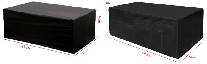 Pakke m. Overtræk til Havebord - 213 x 132 x 74 cm & Overtræk til Havebord - 270 x 180 x 89 cm
