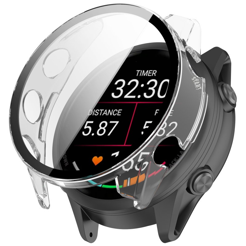 Cover med Skærmbeskyttelse til Garmin Forerunner 970 - Transparent