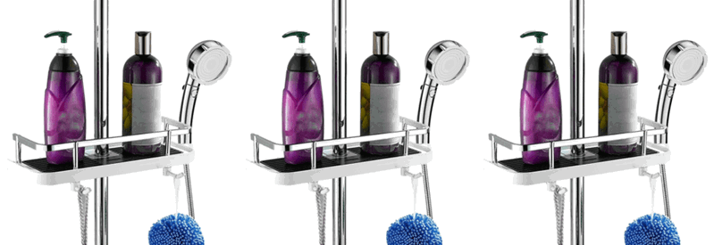 3x Brusehylde / Shampoo Holder med Kroge til Badet