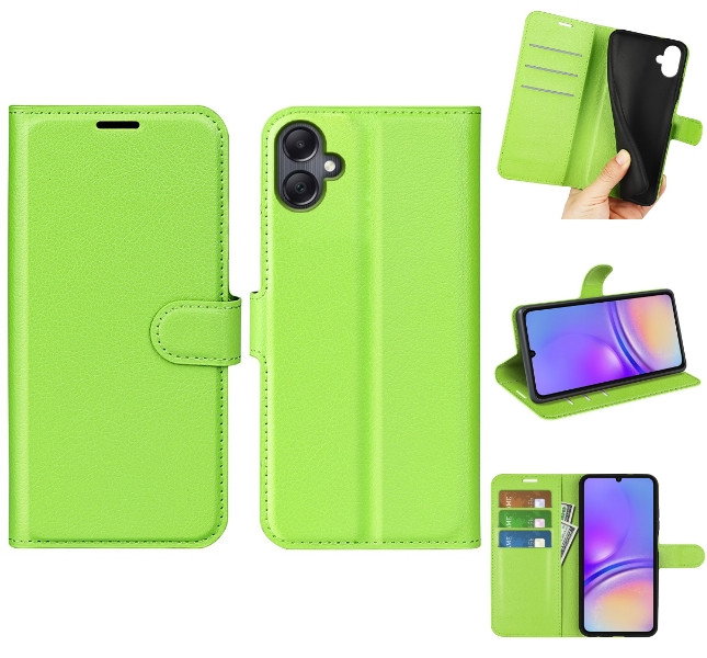 Grøn læder etui til Samsung Galaxy A06