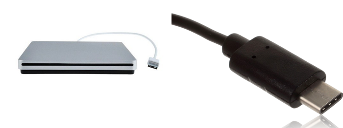 Pakke m. Super slim superdrive - ekstern CD/DVD drev til Mac & windows & USB-C til 4x USB 2.0 Hub
