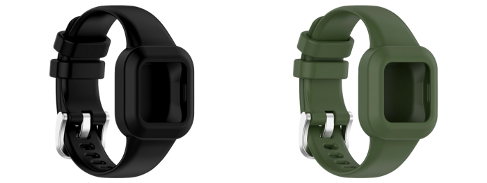 2 Stk Silikone Rem til Garmin Vivofit Jr 3 - Sort & Mørkegrøn
