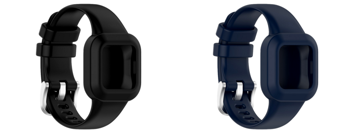 Pakke m. Silicone Rem til Garmin Vivofit Jr 3 Sort & Silicone Rem til Garmin Vivofit Jr 3 Mørkeblå