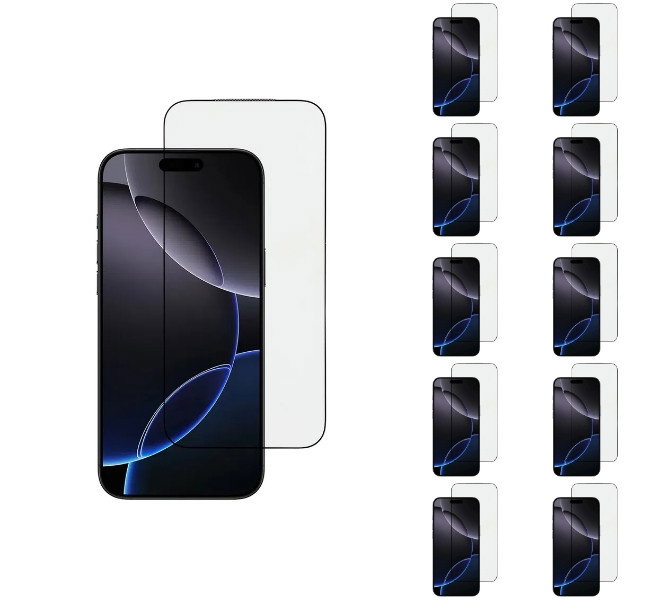 10 stk. iPhone 17 Pro Beskyttelsesglas / 3D Skærmbeskyttelse
