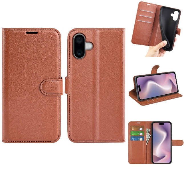 iPhone 16 Plus cover brun forside
