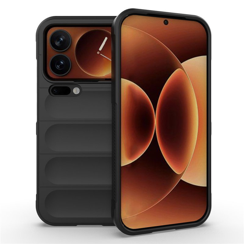 Xiaomi 17 Pro Silikone Cover med Stødabsorberende Bagside - Sort