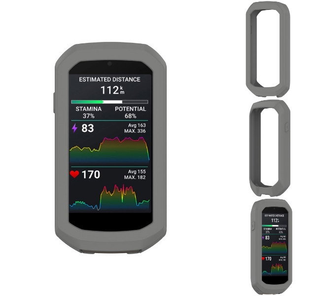 Mørkegråt silikoneetui til Garmin Edge 1050