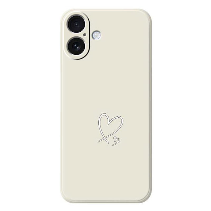 iPhone 17 Silikone Cover med Hjerter - Beige