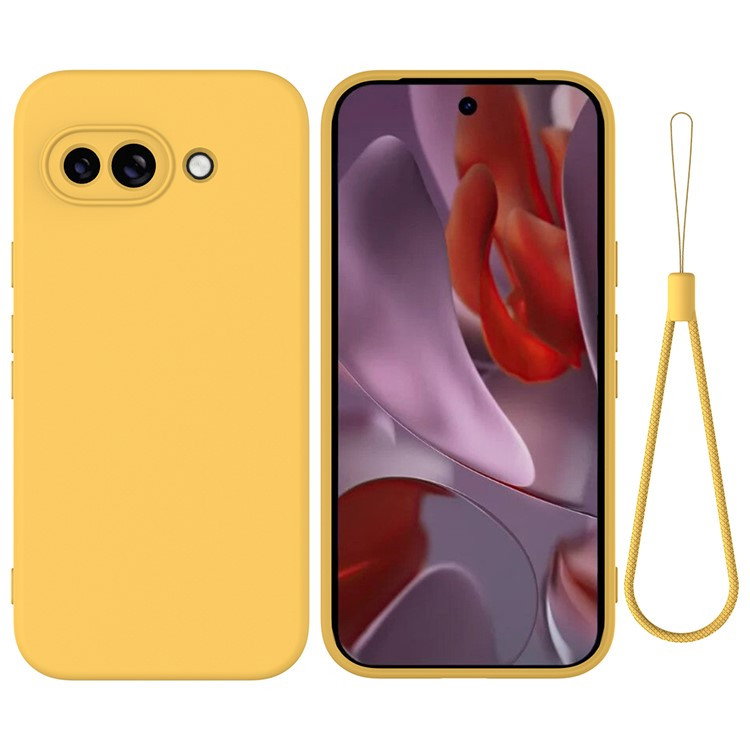 Google Pixel 9a Silikone Cover med Håndrem - Gul