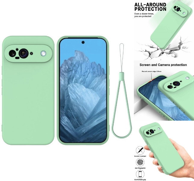 Grønt Google Pixel 9 cover med håndrem