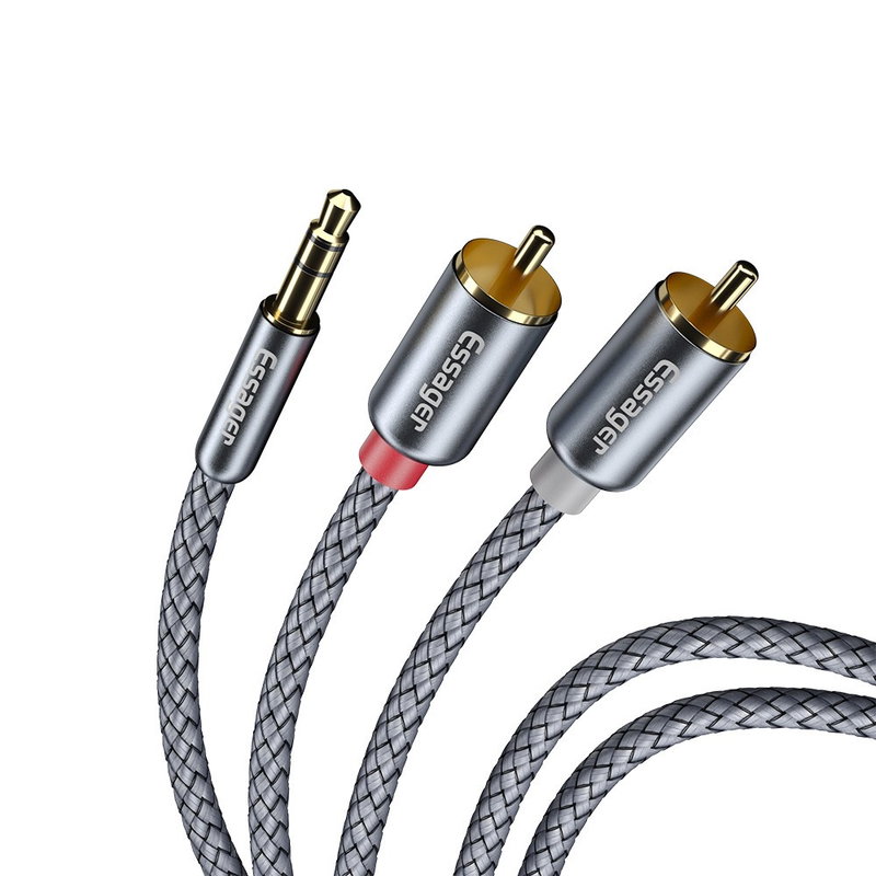 Minijack til Phono kabel - til musikanlæg (1 m)