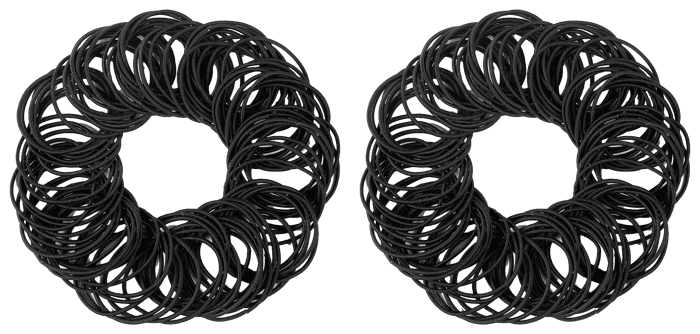 2x 100 Stk. Sorte Hår Elastikker
