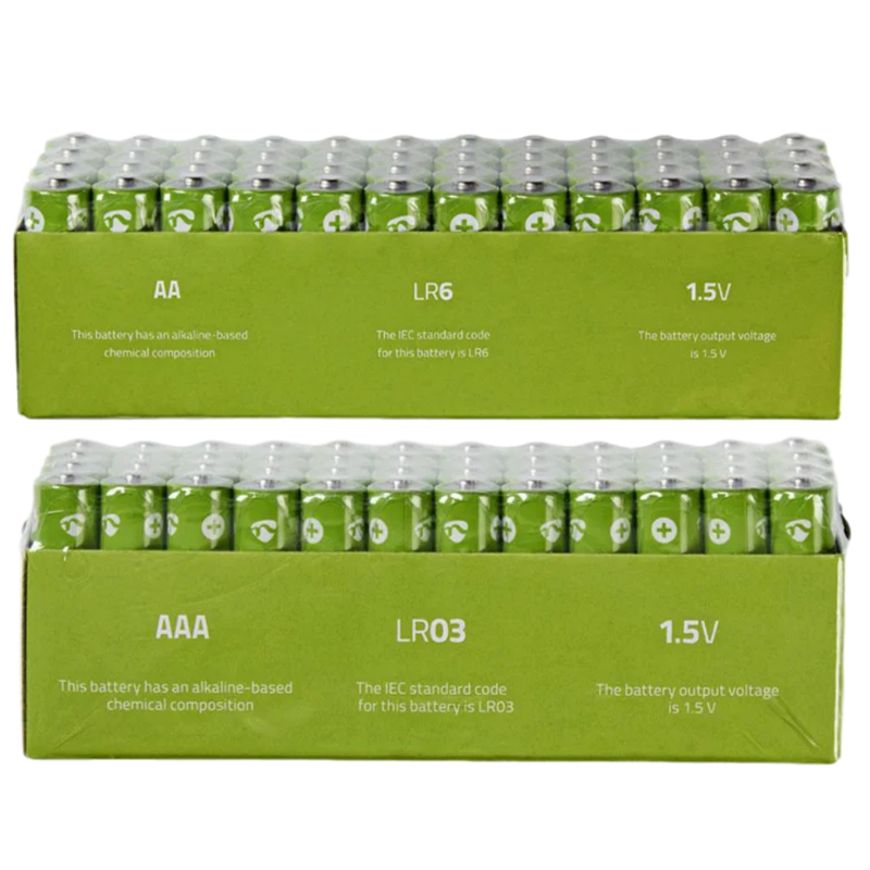 Stor Batteri Pakke med 48 x AA og 48 x AAA Batterier